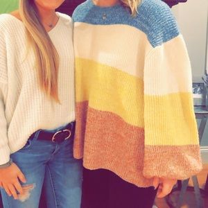 Oversized Color Block Sweater